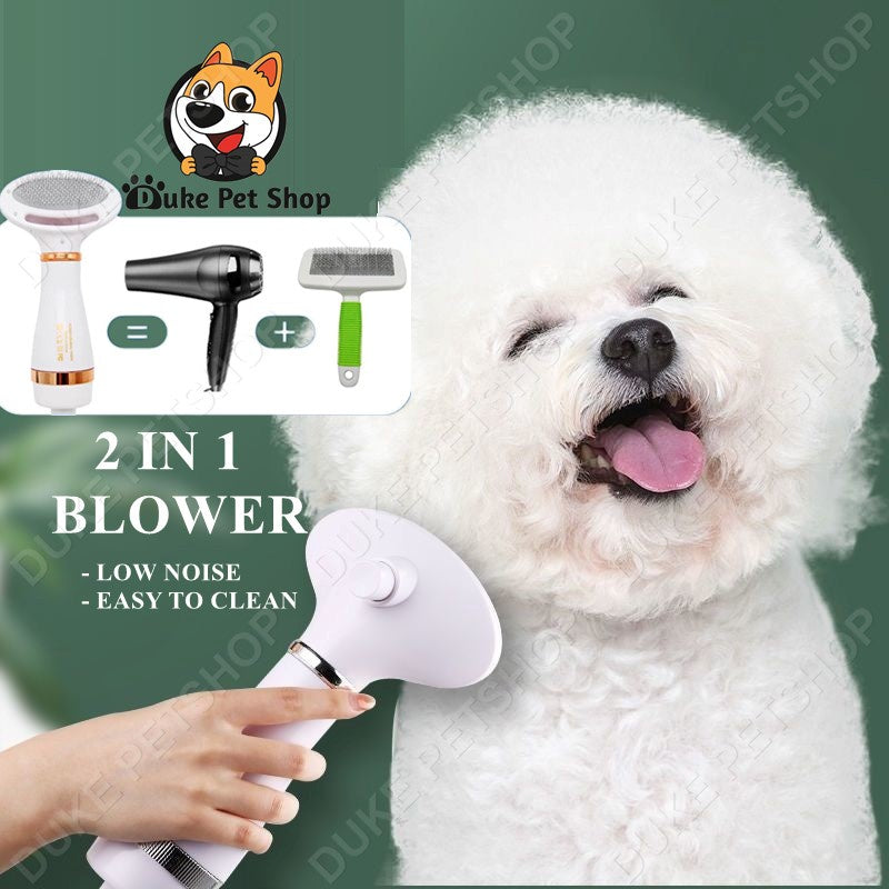 2 in 1 Portable Pet Dryer Dog Hair Dryer & Comb Pet Grooming Cat Hair Comb Dog Fur Blower Low Noise